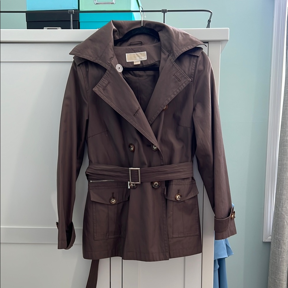 Women's Brown Double-Breasted Trench Coat